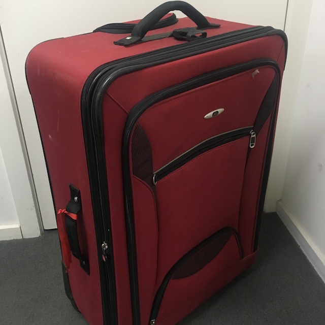 SUITCASE, Large Dark Red Fabric